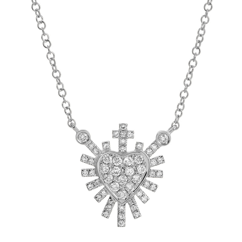 Sacred Heart Diamond Necklace