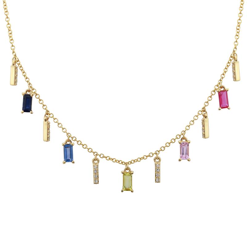 Dangling Gemstone Necklace