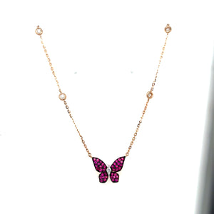 Ruby Butterfly Necklace